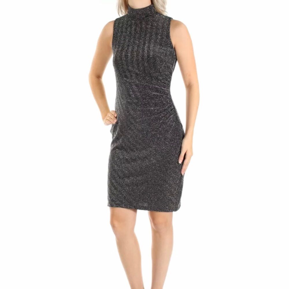 ✅Ralph Lauren PETITE Silver Glitter Party Dress NWT